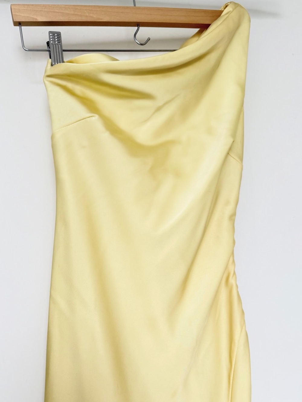 Runaway the label lemon one shoulder maxi dress side slit elegant size XS - Picture 7 of 11